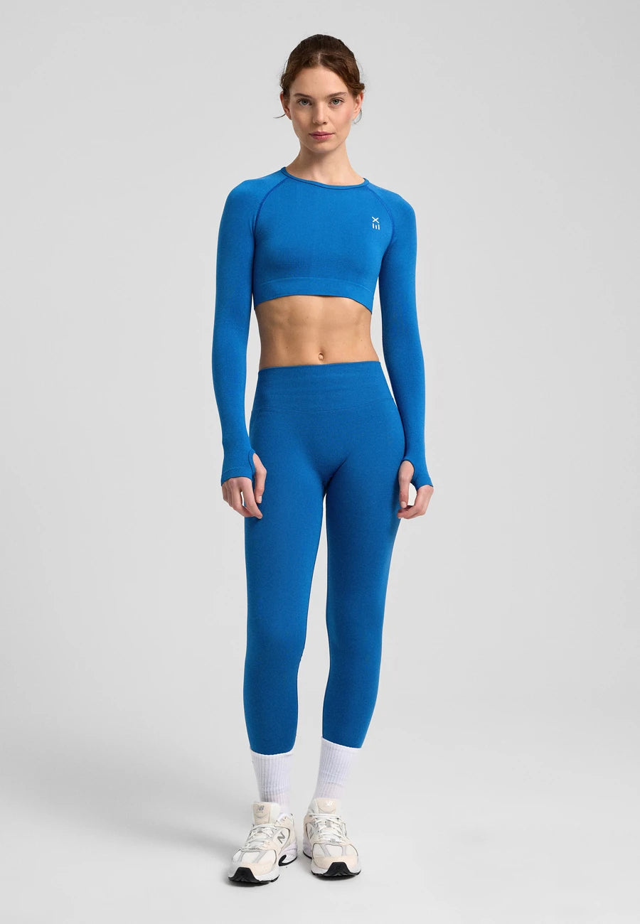 Definex Seamless Spor Crop Long — Mavi