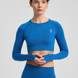 Definex Seamless Spor Crop Long — Mavi, detay 2
