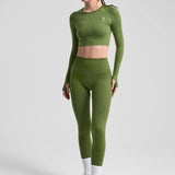 Definex Seamless Spor Crop Long — Olive