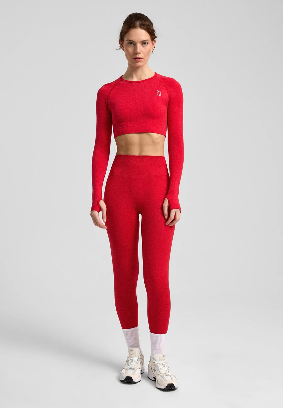 Definex Seamless Spor Crop Long — Scarlet