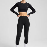 Definex Seamless Spor Crop Long — Siyah