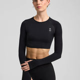 Definex Seamless Spor Crop Long — Siyah, detay 2