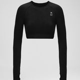 Definex Seamless Spor Crop Long — Siyah, detay 4