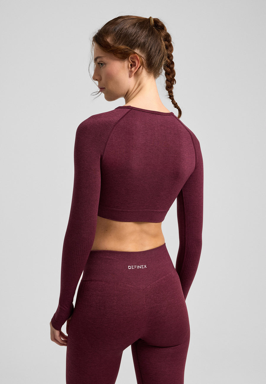 Definex Seamless Spor Crop Long — Cherry, detay 3