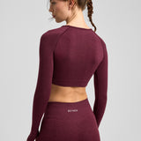 Definex Seamless Spor Crop Long — Cherry, detay 3