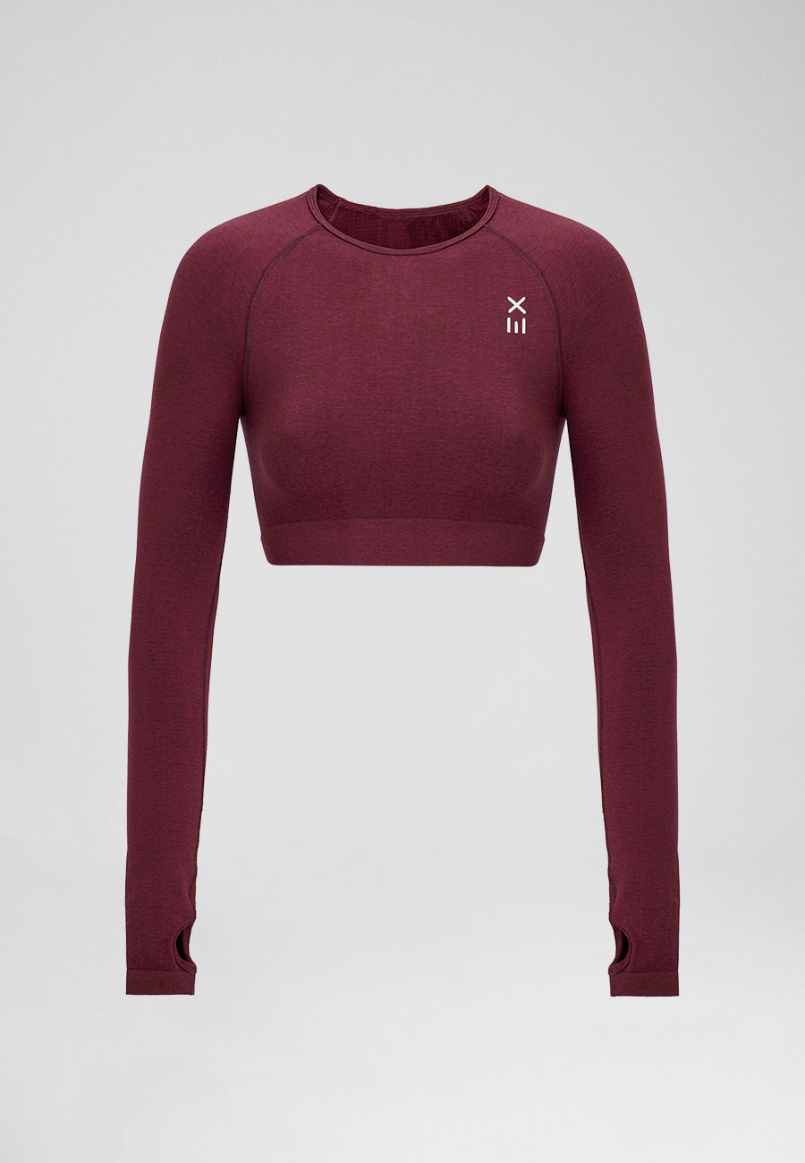 Definex Seamless Spor Crop Long — Cherry, detay 4