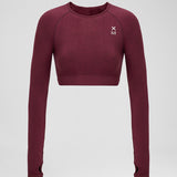 Definex Seamless Spor Crop Long — Cherry, detay 4