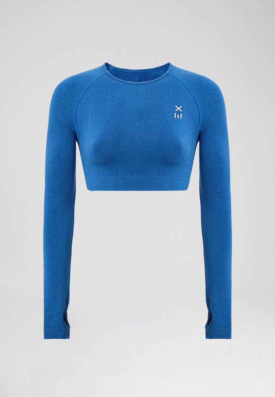 Definex Seamless Spor Crop Long — Mavi, detay 3
