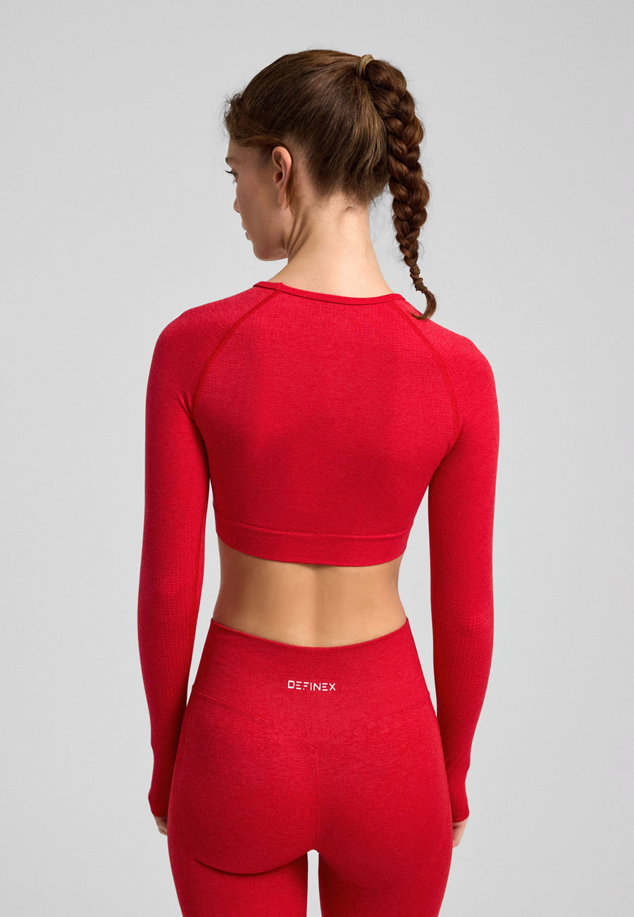 Definex Seamless Spor Crop Long — Scarlet, detay 2