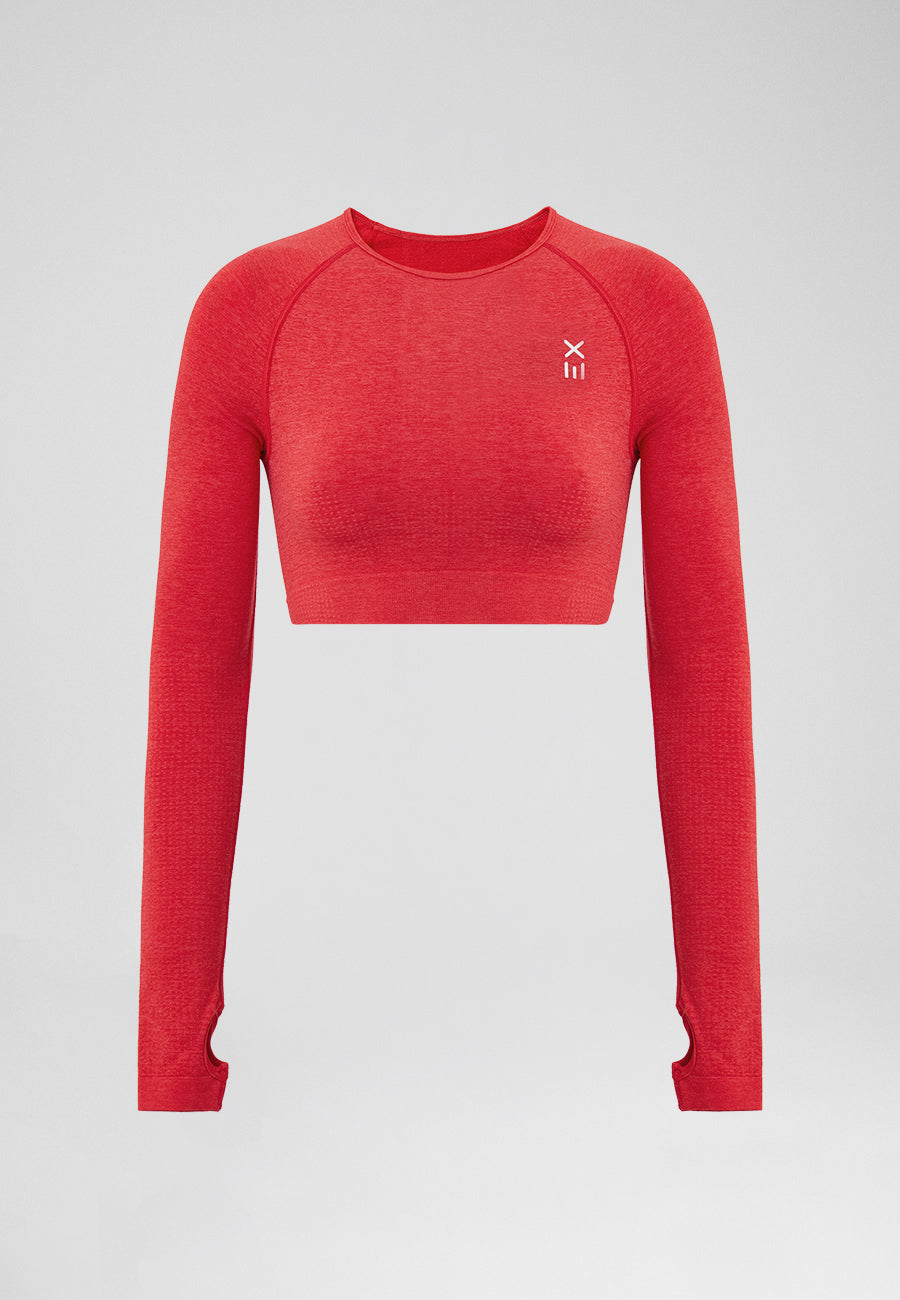 Definex Seamless Spor Crop Long — Scarlet, detay 3