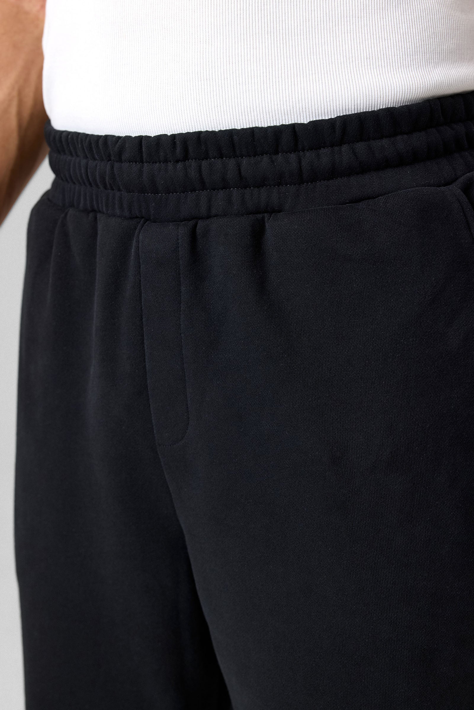 Definex Erkek Oversize Pamuklu Bol Paça Eşofman — Siyah, detay 4