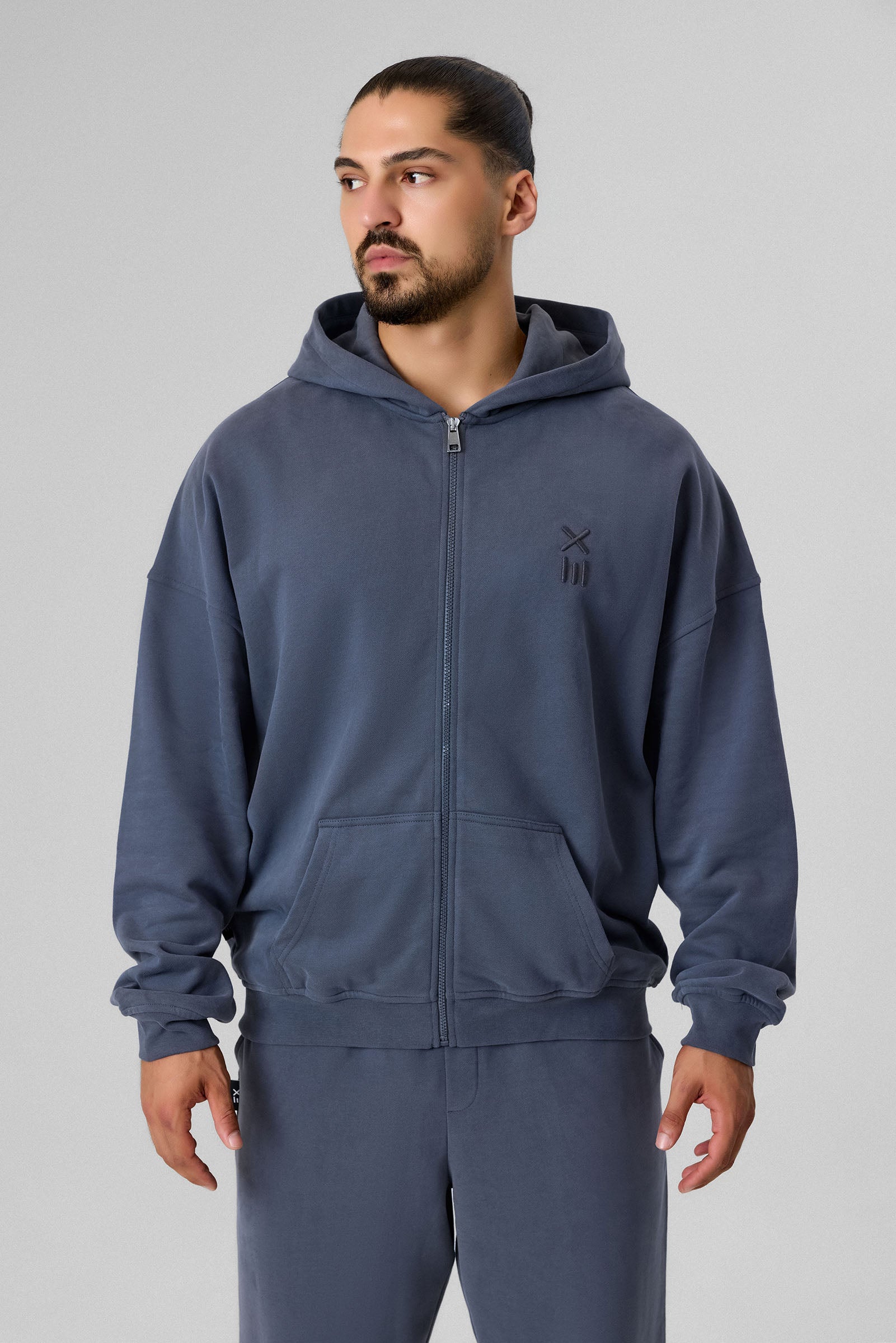 Definex Erkek Oversize Pamuklu Kapüşonlu Sweat — Antrasit
