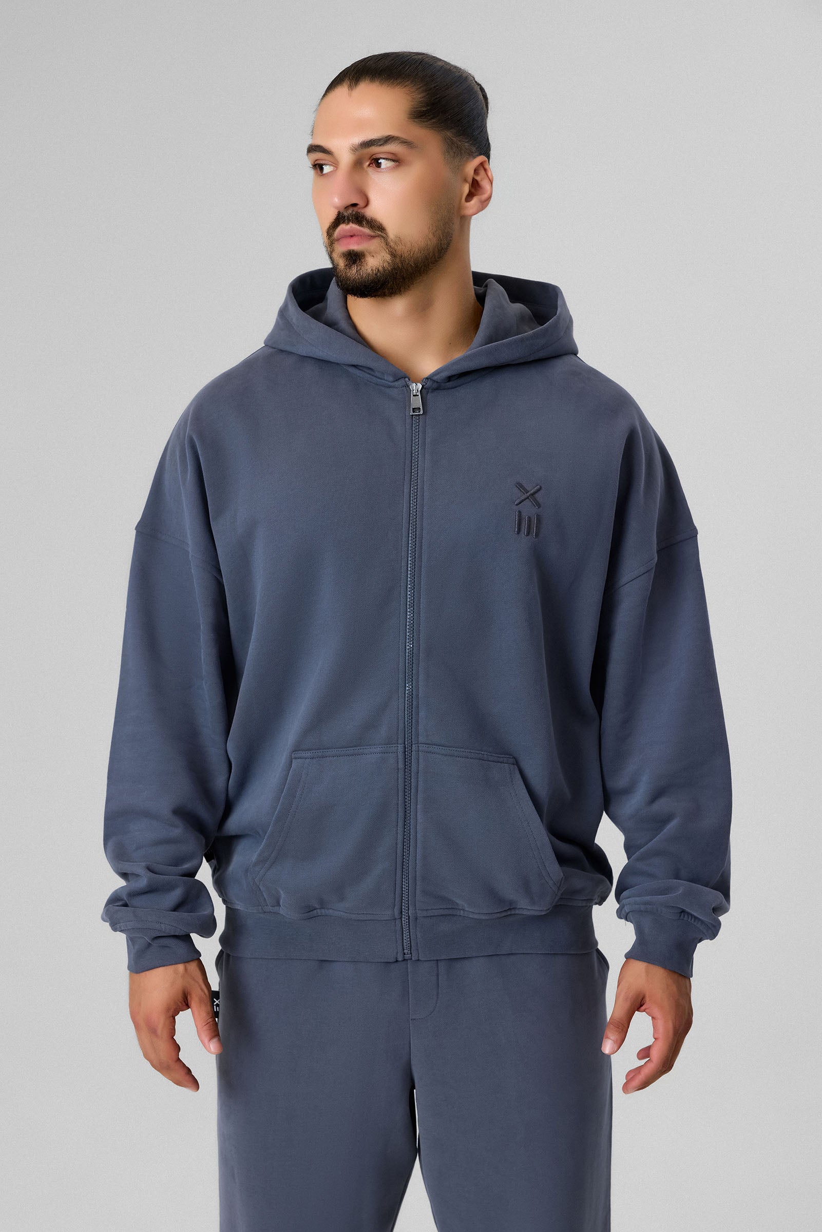 Definex Erkek Oversize Pamuklu Kapüşonlu Sweat — Antrasit