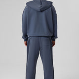 Definex Erkek Oversize Pamuklu Kapüşonlu Sweat — Antrasit, detay 1