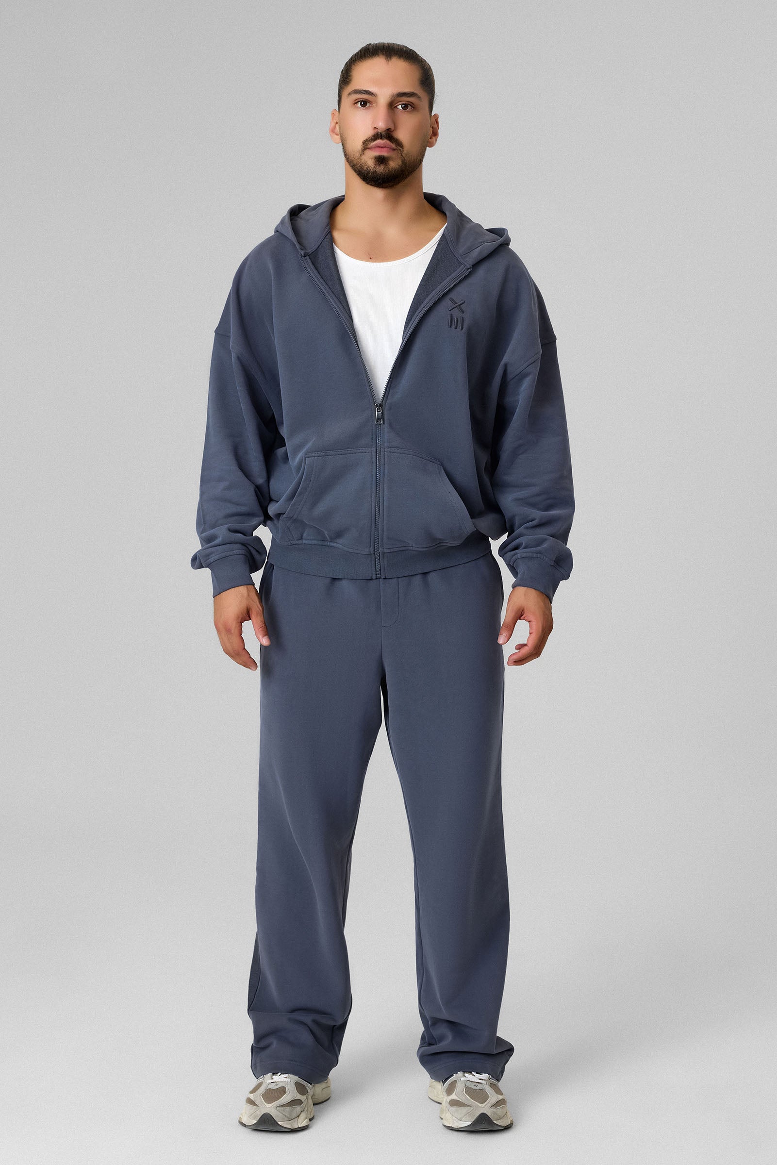 Definex Erkek Oversize Pamuklu Kapüşonlu Sweat — Antrasit, detay 2