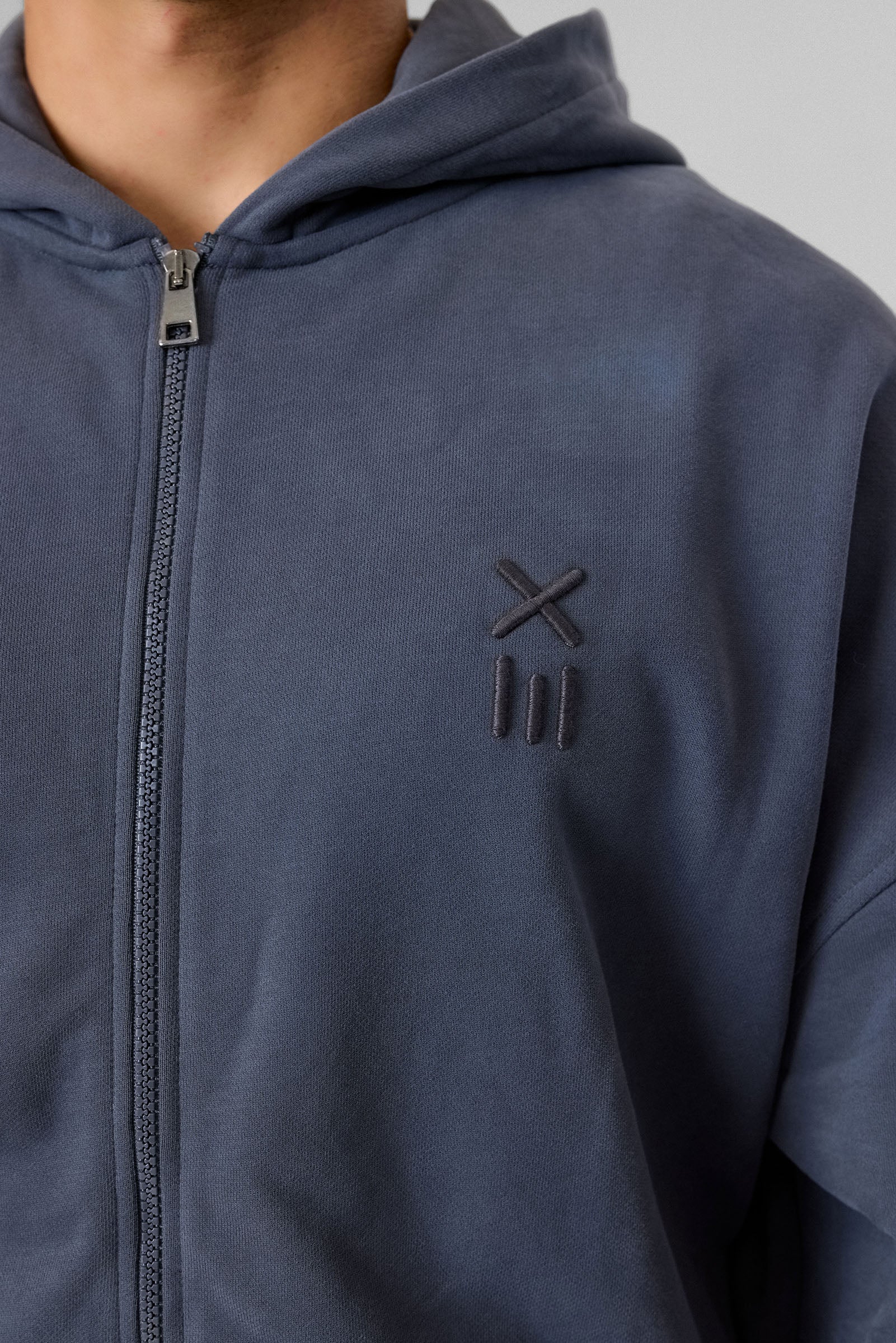 Definex Erkek Oversize Pamuklu Kapüşonlu Sweat — Antrasit, detay 3