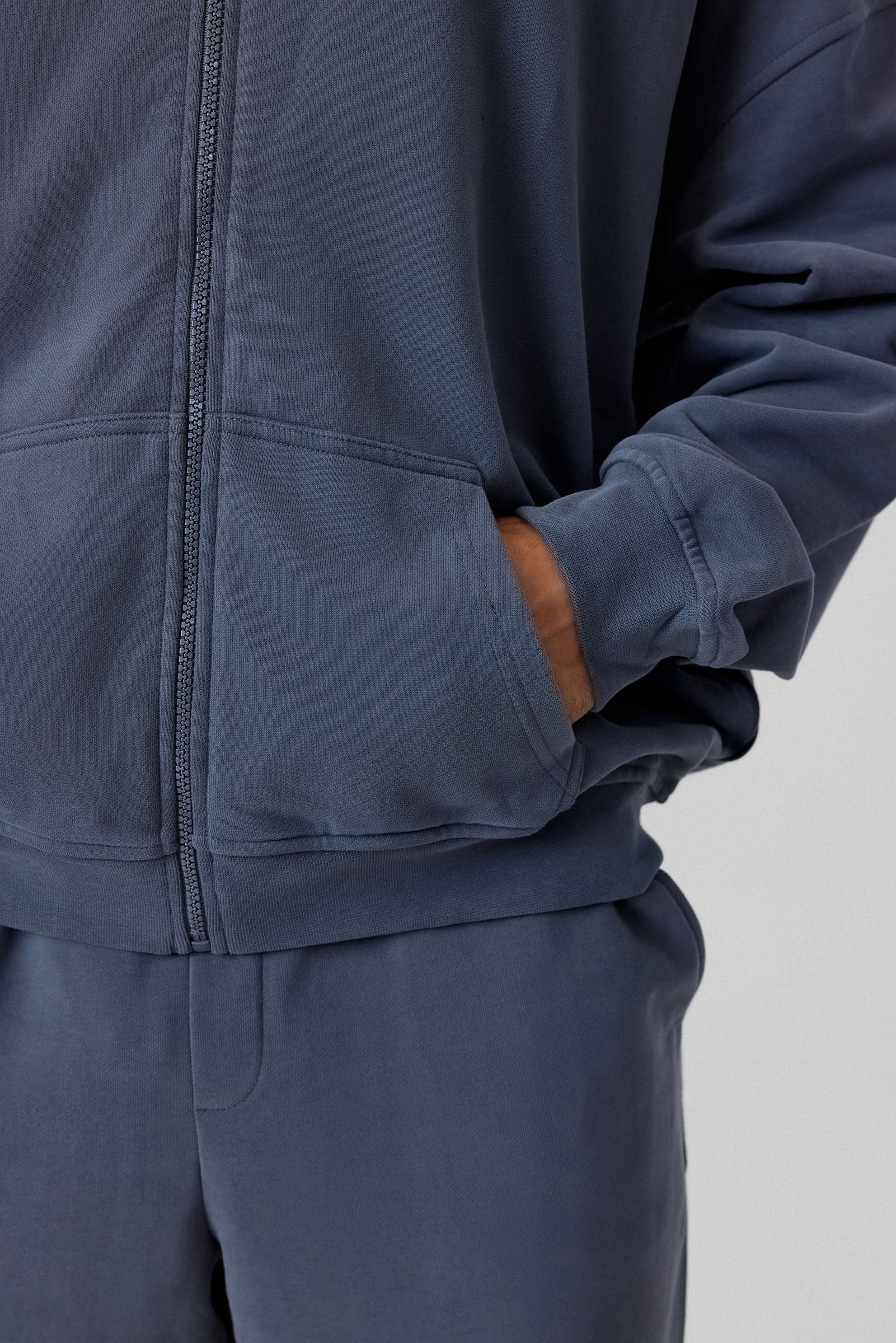 Definex Erkek Oversize Pamuklu Kapüşonlu Sweat — Antrasit, detay 4