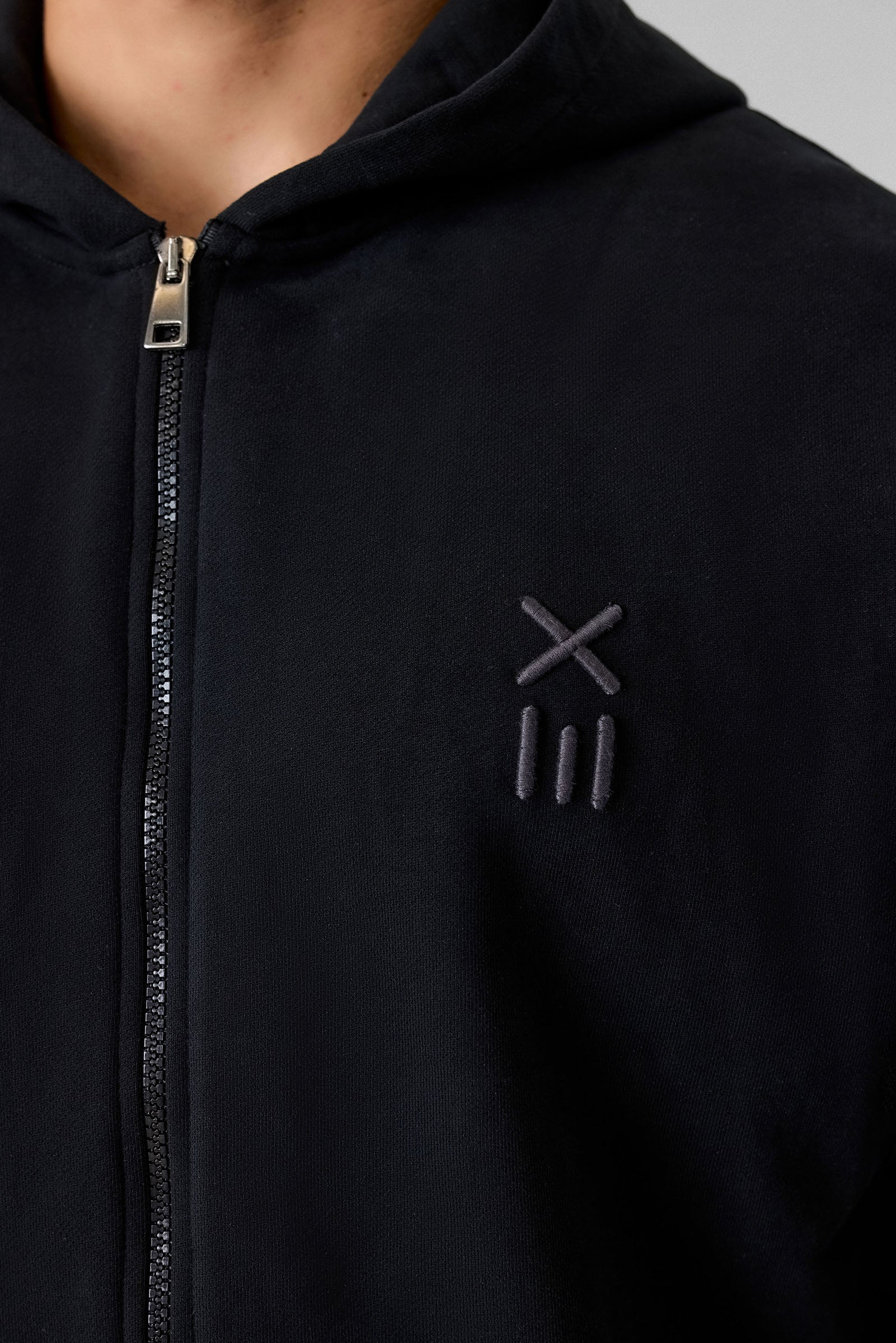Definex Erkek Oversize Pamuklu Kapüşonlu Sweat — Siyah, detay 3