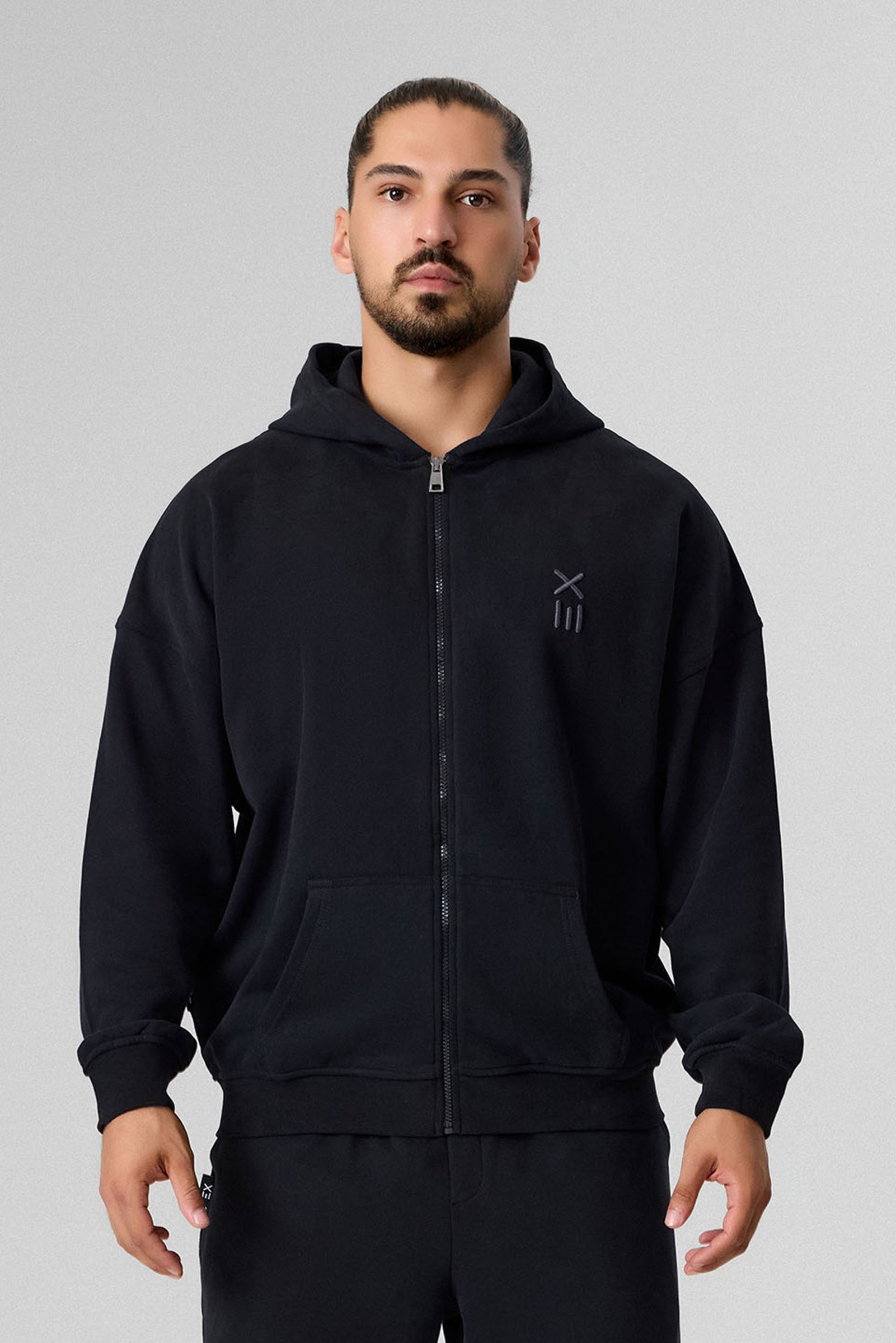 Definex Erkek Oversize Pamuklu Kapüşonlu Sweat — Siyah