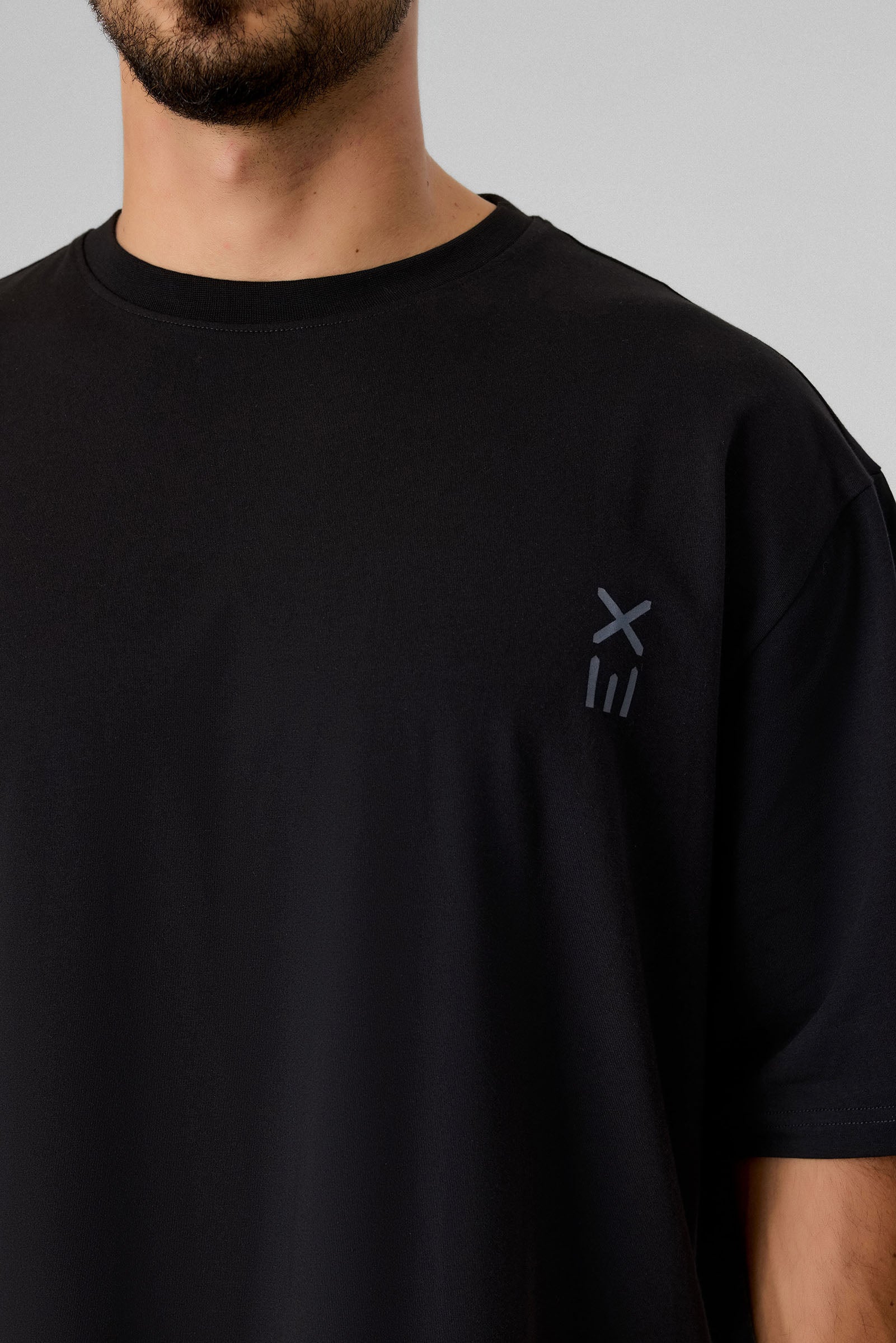 Definex Erkek Oversize T-Shirt — Siyah, detay 2