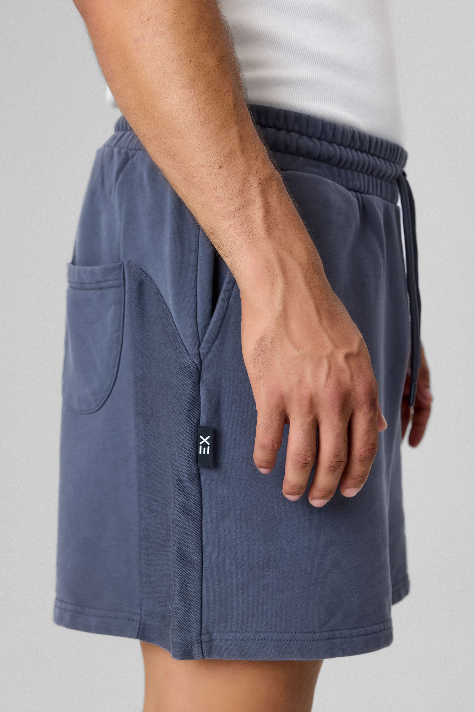 Definex Erkek Pamuklu Oversize Şort — Antrasit, detay 3