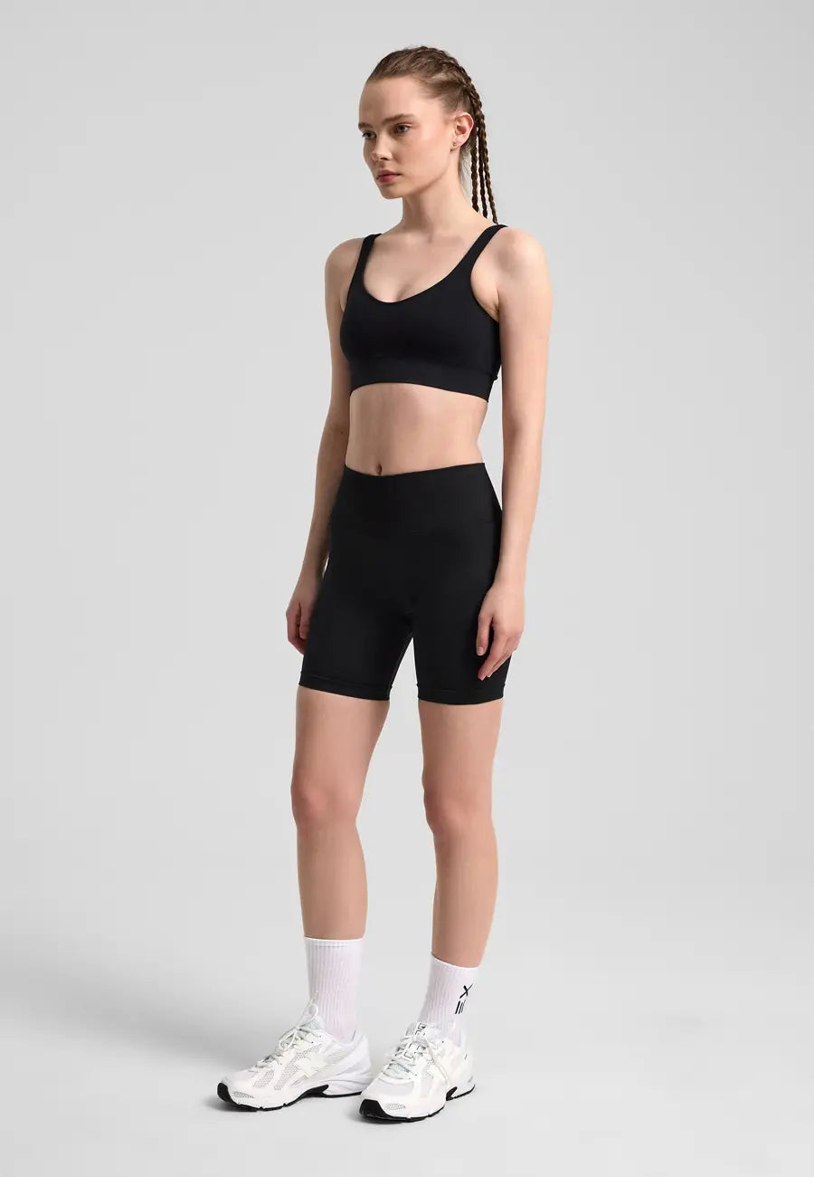 Definex Seamless Spor Tayt Şort — Siyah, detay 4