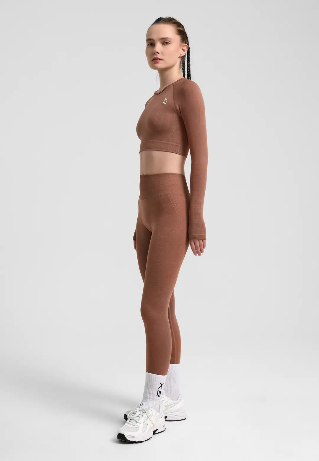 Definex Seamless Spor Crop Long — Mousse, detay 4