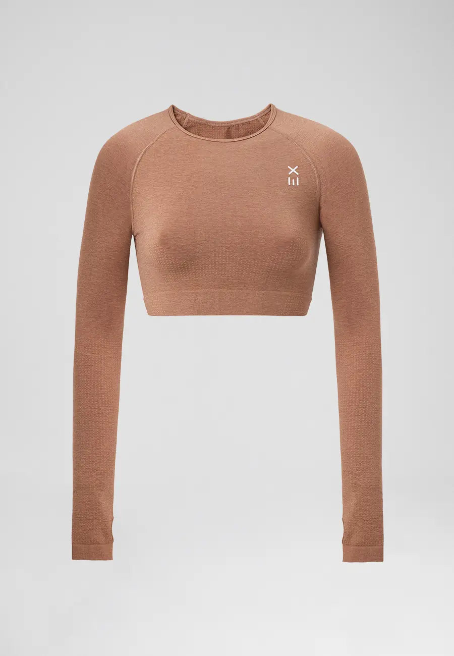 Definex Seamless Spor Crop Long — Mousse, detay 5