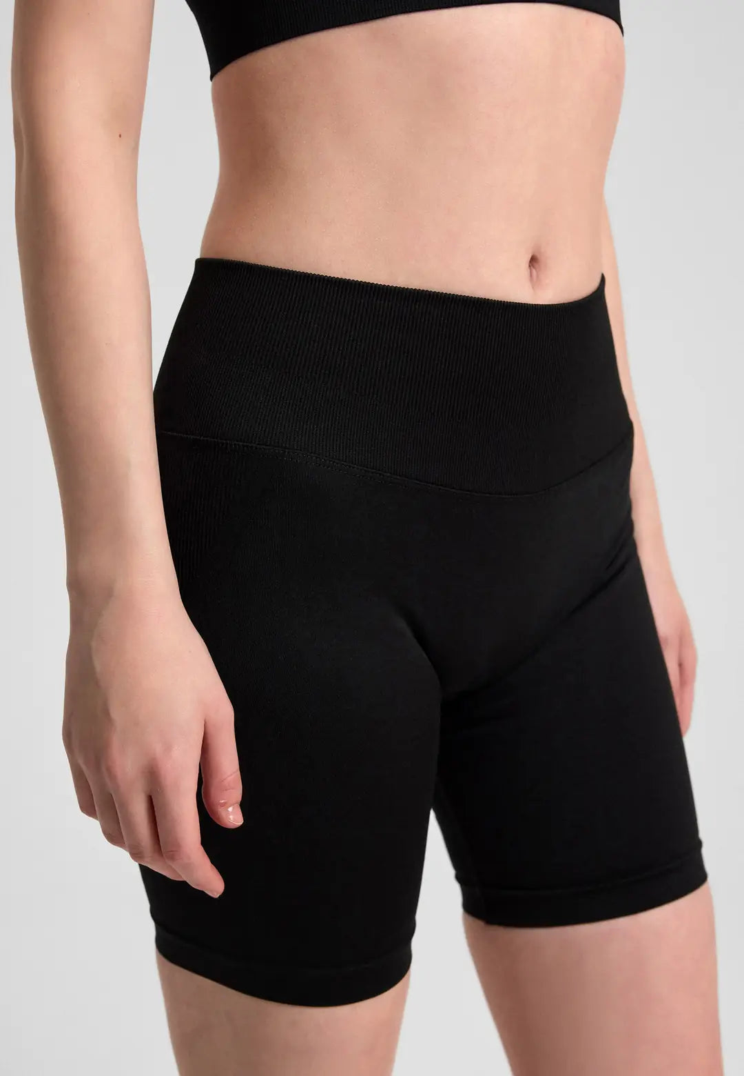 Definex Seamless Spor Tayt Şort — Siyah, detay 2