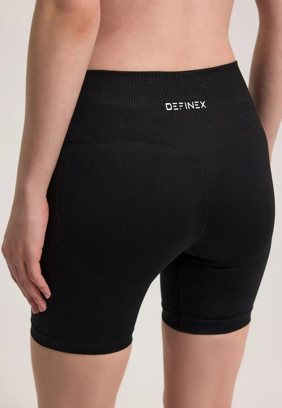 Definex Seamless Spor Tayt Şort — Siyah, detay 3