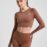 Definex Seamless Spor Crop Long — Mousse, detay 2