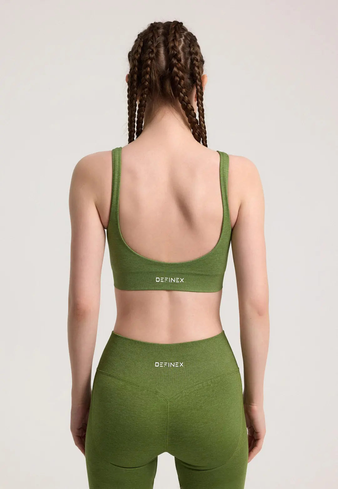 Definex Seamless Spor Tayt Şort — Olive, detay 3