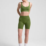Definex Seamless Spor Tayt Şort — Olive, detay 4