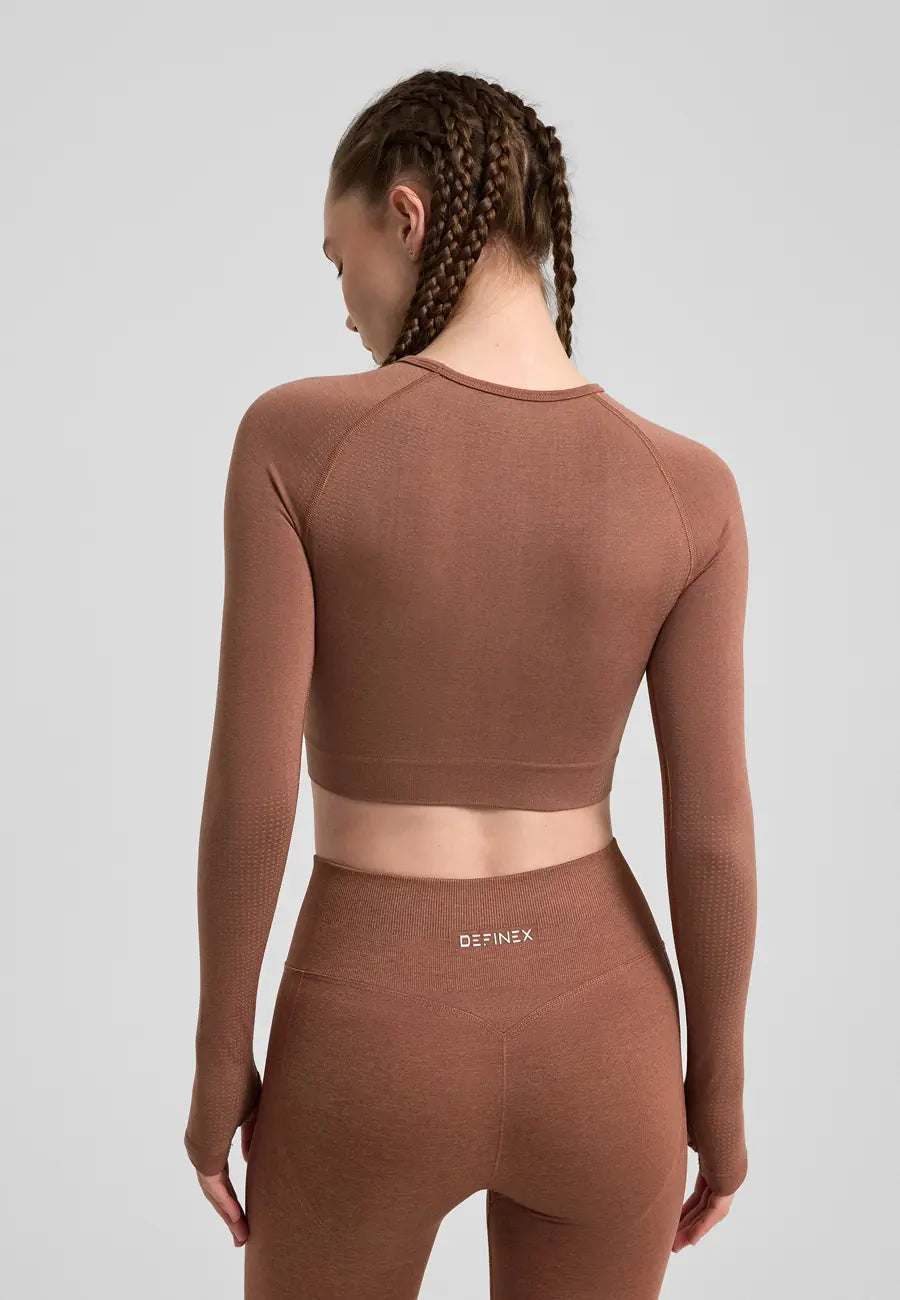 Definex Seamless Spor Crop Long — Mousse, detay 3
