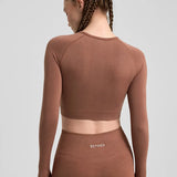 Definex Seamless Spor Crop Long — Mousse, detay 3