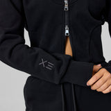 Definex Kadın Korse Fit Dual Zip Kapüşonlu Sweat — Siyah, detay 3