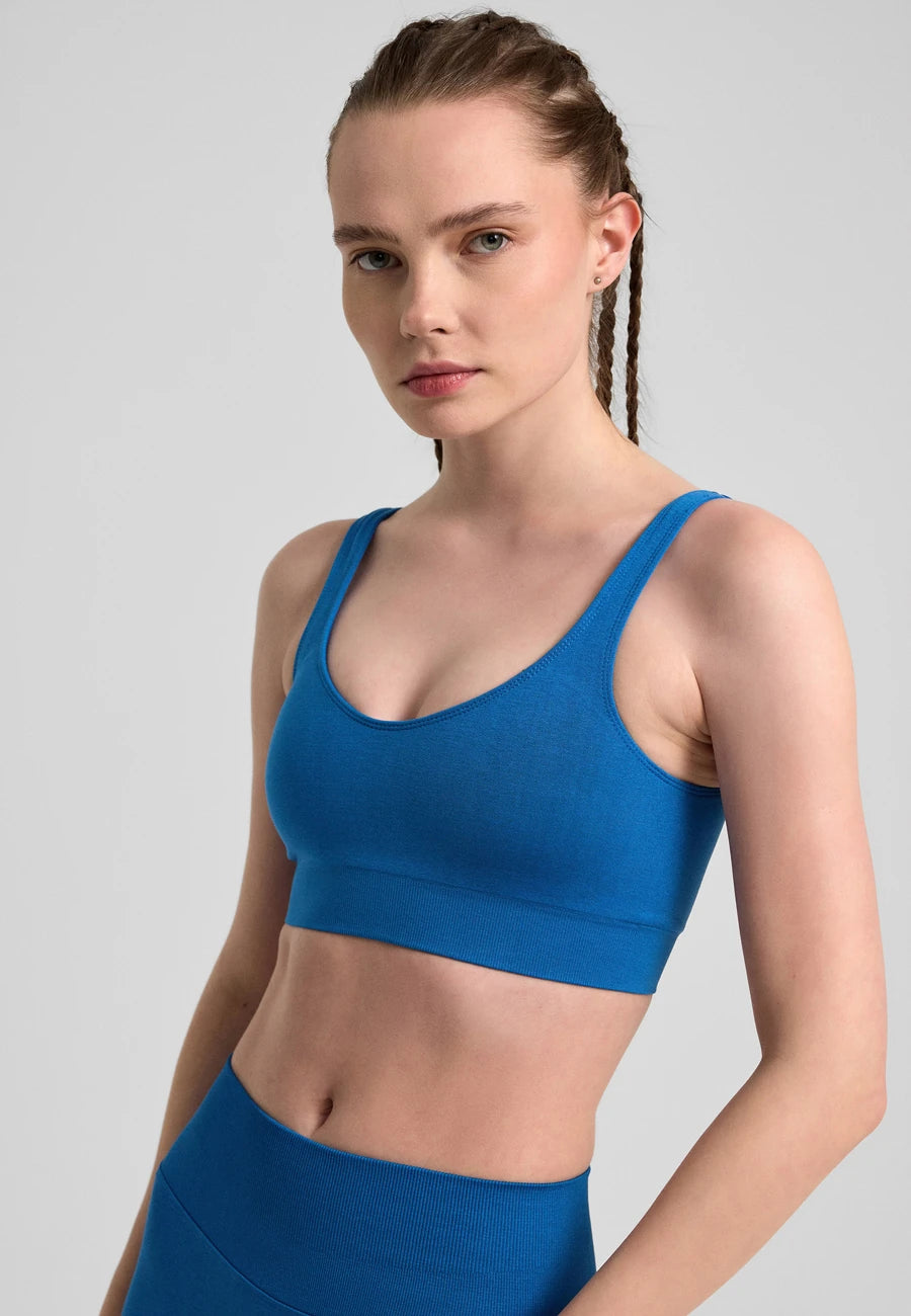 Definex Seamless Spor Kapalı Bralet — Mavi