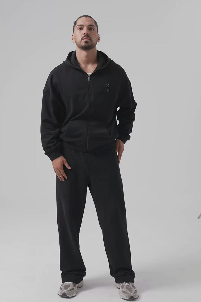 Definex Erkek Oversize Pamuklu Kapüşonlu Sweat — Siyah, Video 1