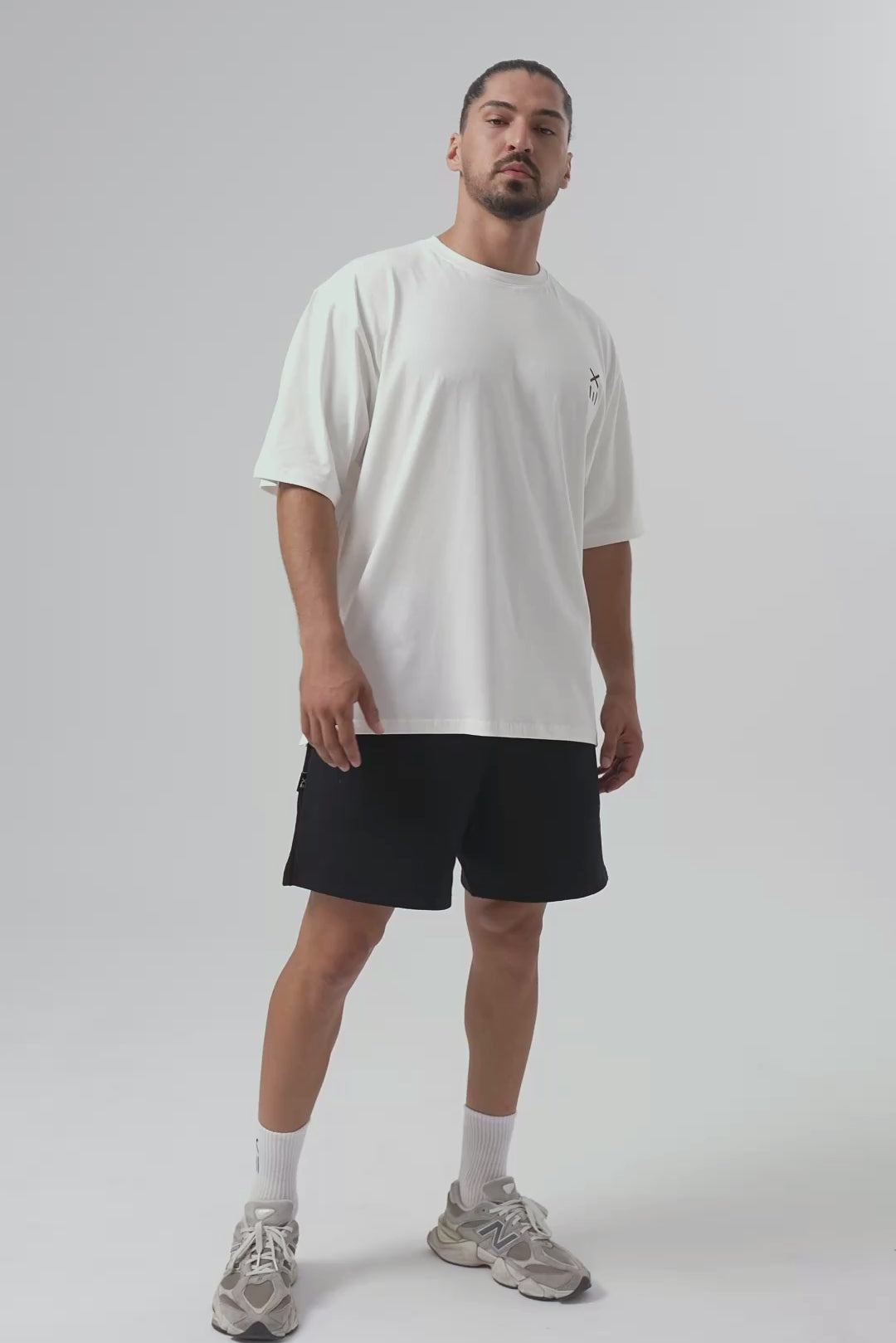 Definex Erkek Oversize T-Shirt — Beyaz, Video 1