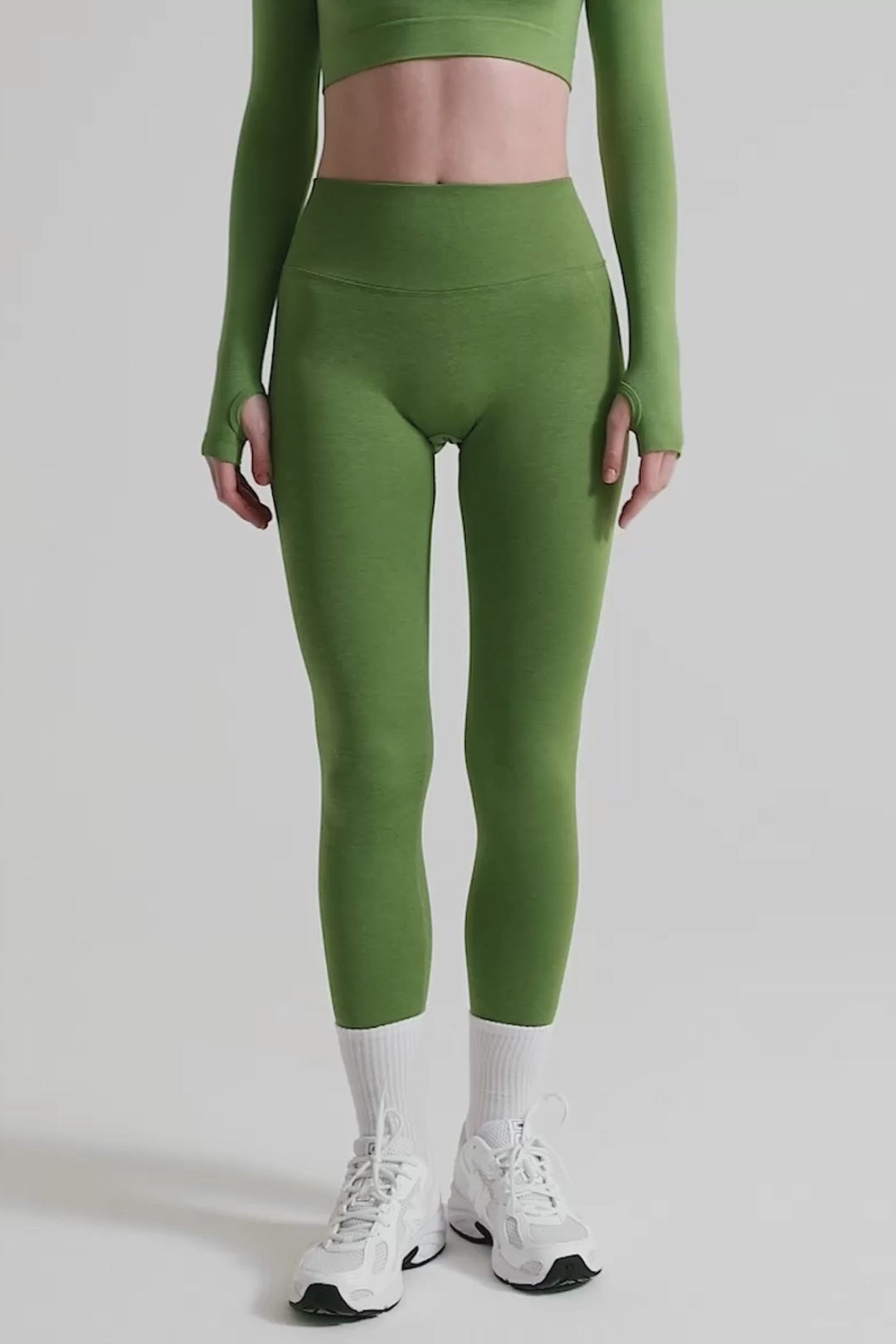 Definex Seamless Spor Tayt Long — Olive, Video 1