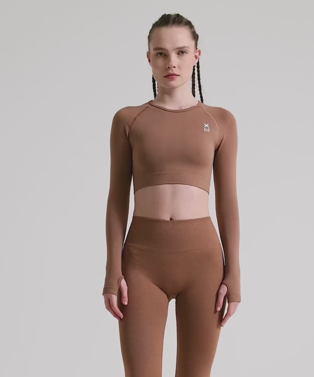 Definex Seamless Spor Crop Long — Mousse, Video 1