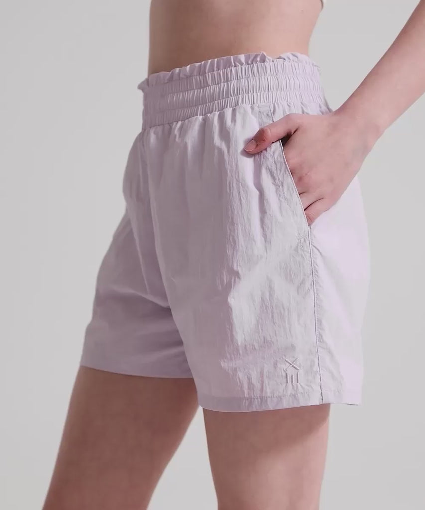 Definex Paraşüt Kumaş Şort — Lila, Video 1
