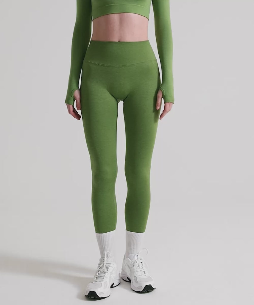 Definex Seamless Spor Tayt Long — Olive, Video 1