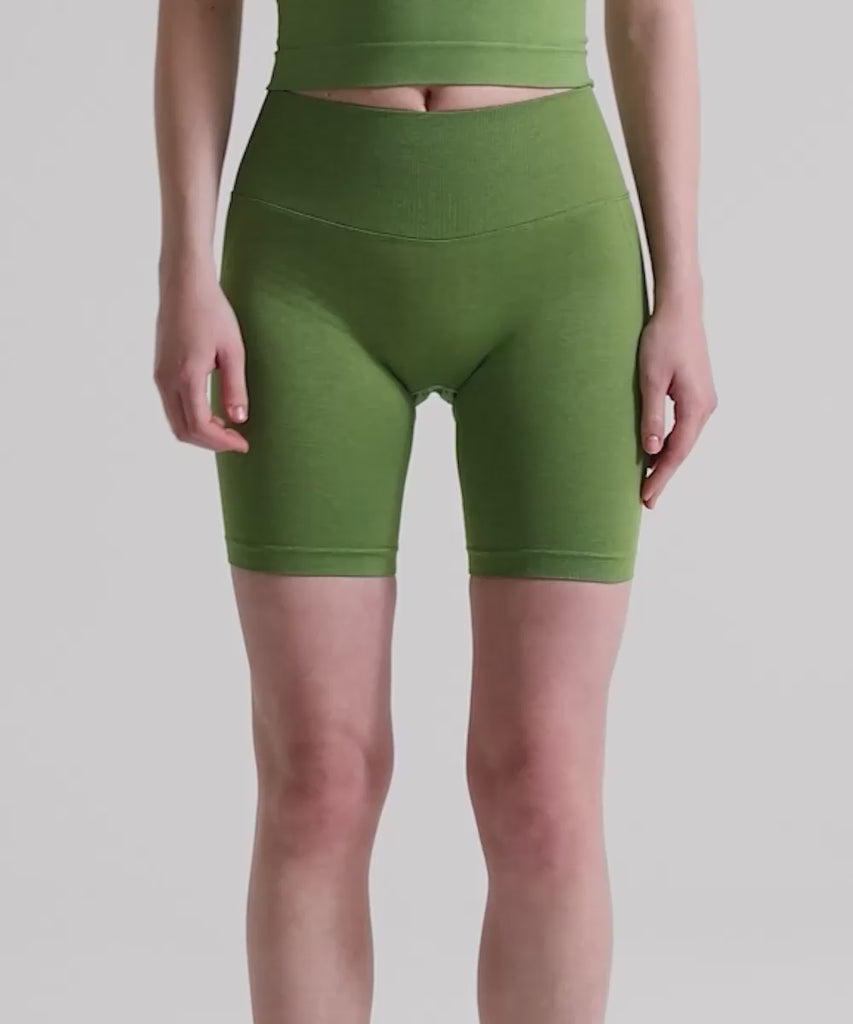 Definex Seamless Spor Tayt Şort — Olive, Video 1