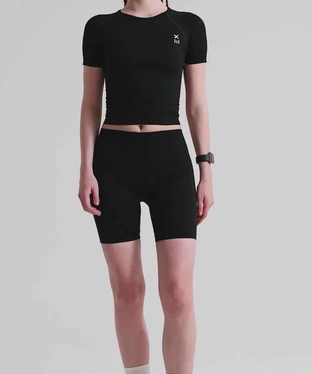 Definex Seamless Spor Tayt Şort — Siyah, Video 1