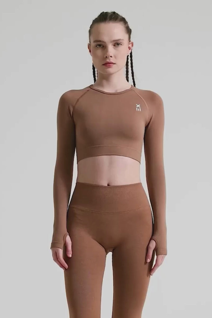 Definex Seamless Spor Crop Long — Mousse, Video 1