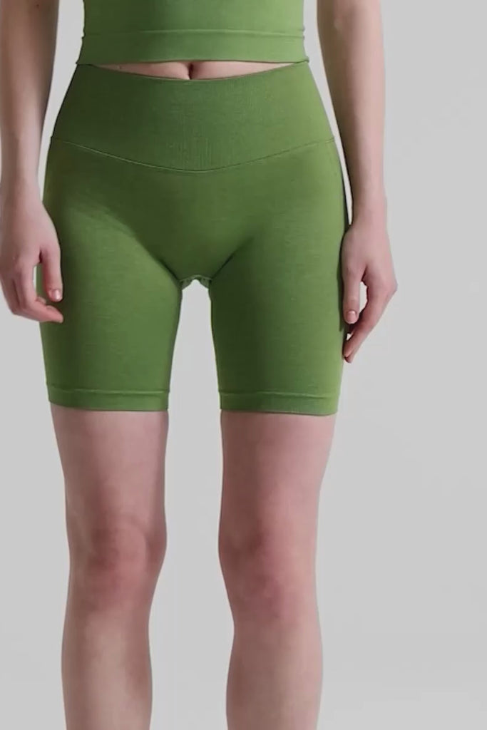 Definex Seamless Spor Tayt Şort — Olive, Video 1