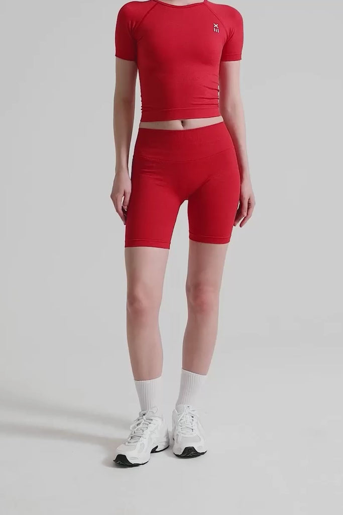Definex Seamless Spor Tayt Şort — Scarlet, Video 1
