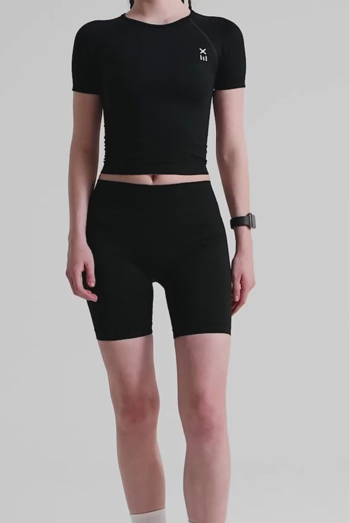 Definex Seamless Spor Tayt Şort — Siyah, Video 1
