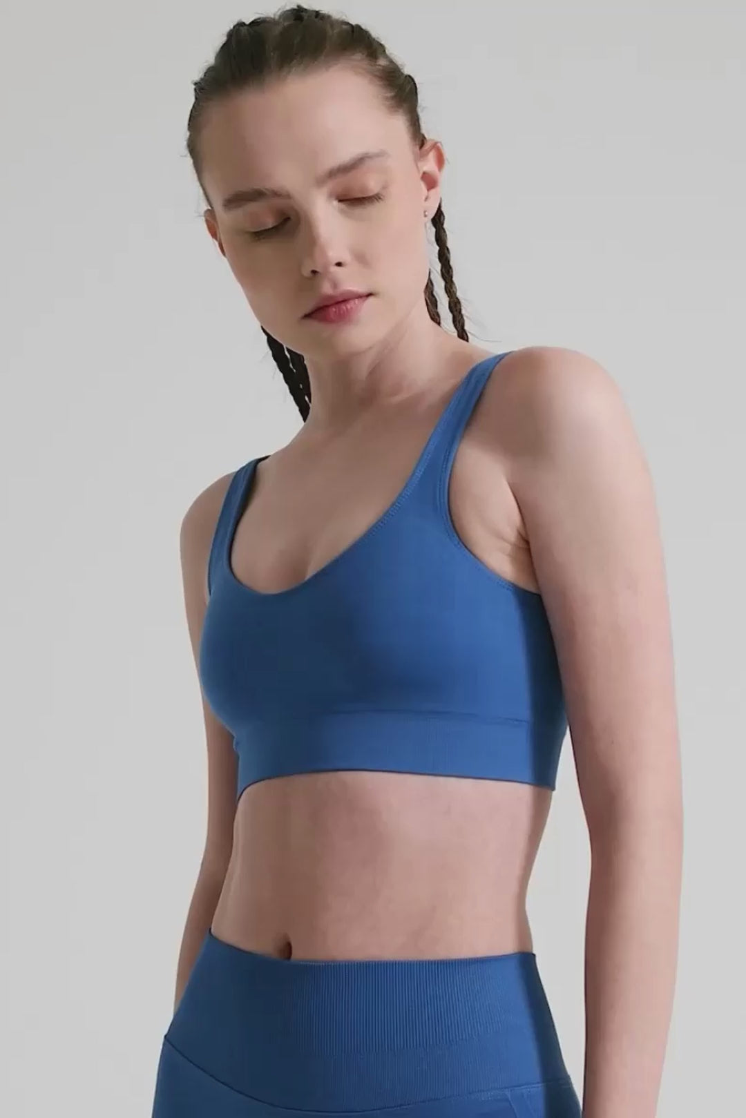Definex Seamless Spor Kapalı Bralet — Mavi, Video